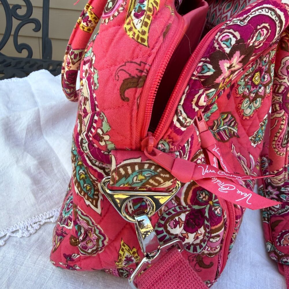 Vera Bradley Travel/Computer Bag in Retired "Call Me Coral" Pink Pattern - Picture 3 of 8